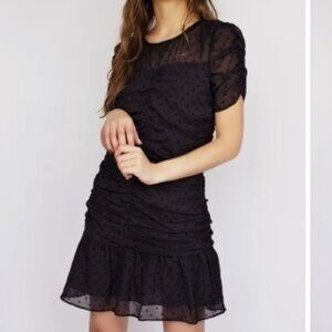 Storia Black Puff Sleeve Sheath Mini Dress